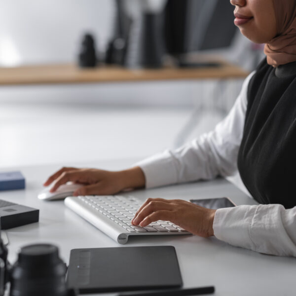 side-view-woman-editing-photo